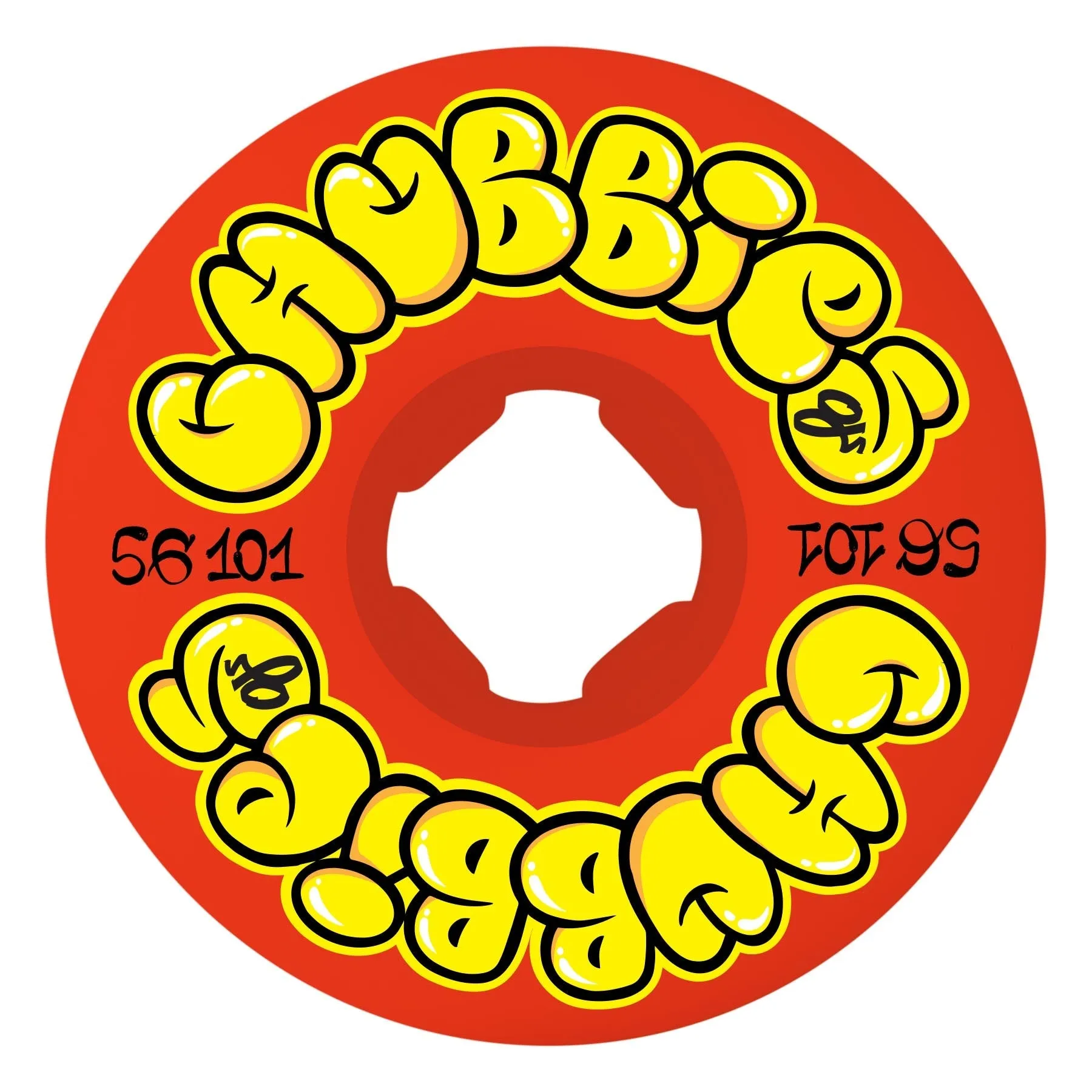 Oj Throw Ups Chubbies Red 56mm 101a Skateboard Wheels