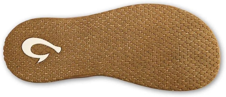 OLUKAI Paniolo Women's Beach Sandals, Distressed Full-Grain Leather Flip-Flop Slides, Wet Grip Soles, Compression Molded Footbed