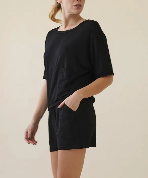 Organic Bamboo Crop Top & Short Lounge Set