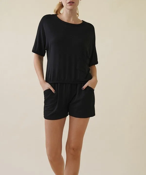 Organic Bamboo Crop Top & Short Lounge Set