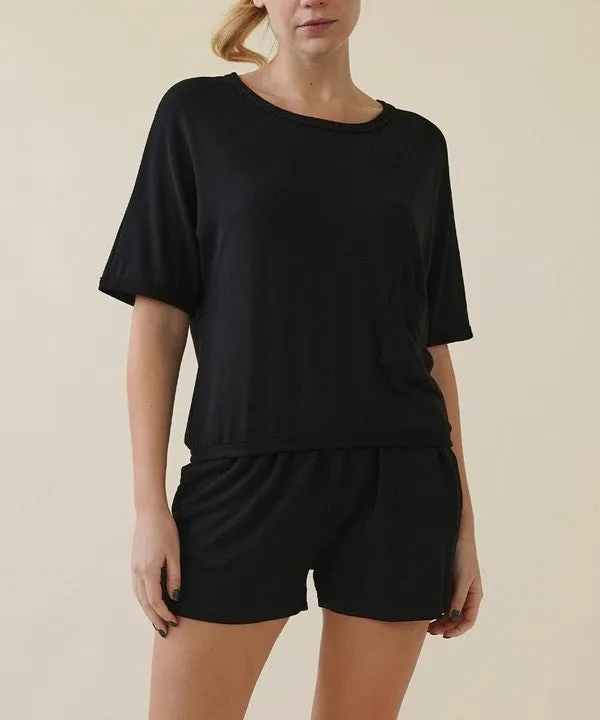 Organic Bamboo Crop Top & Short Lounge Set