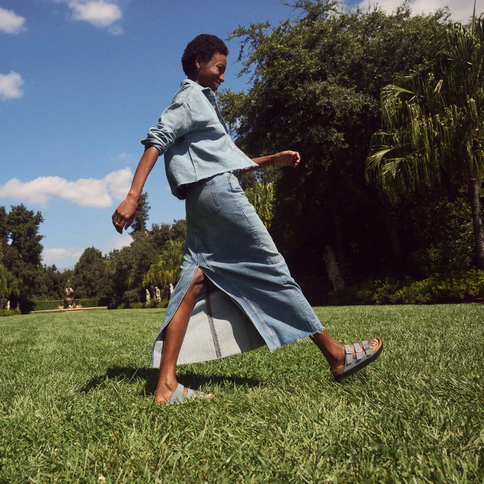Papillio Florida Platform pure sage nubuck by Birkenstock