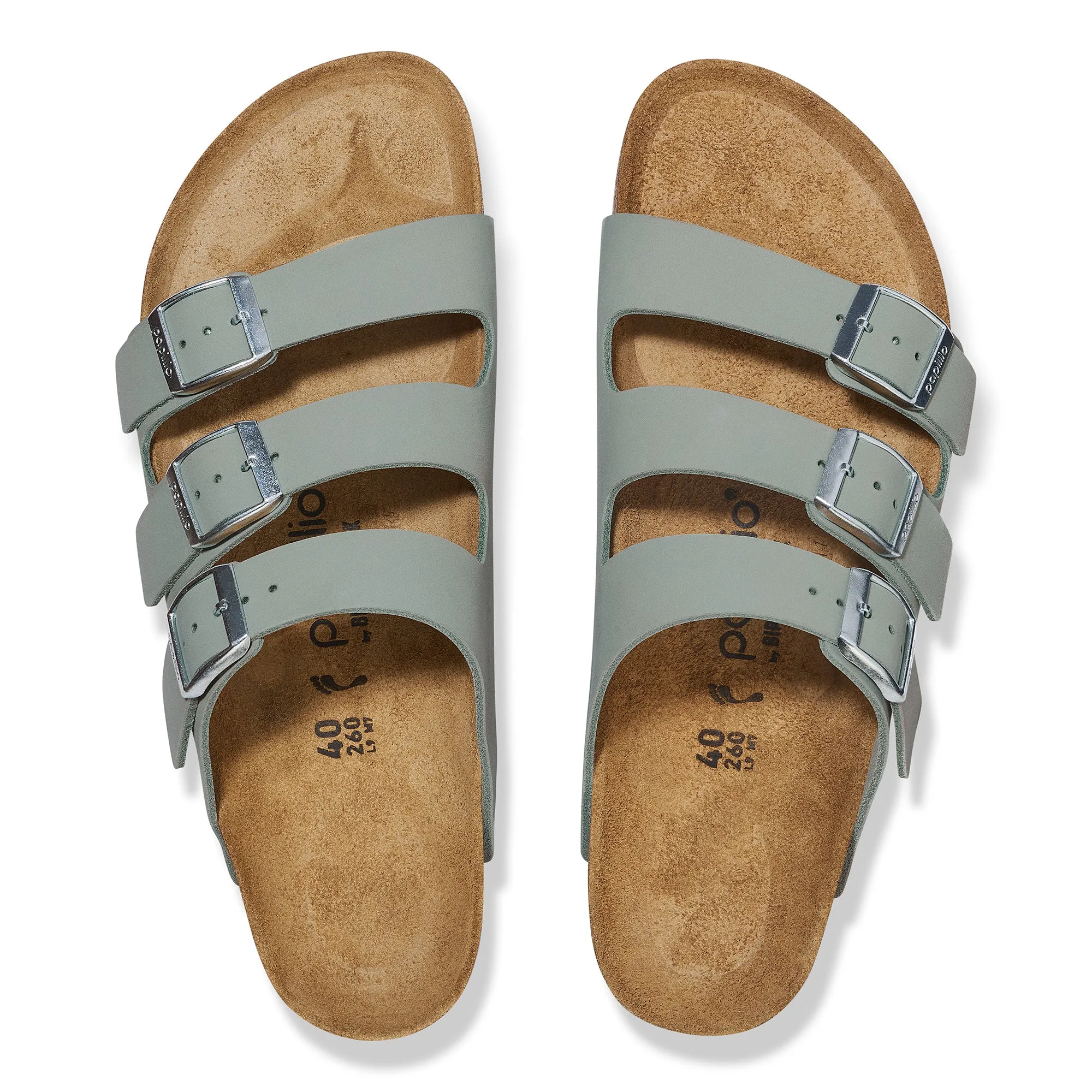 Papillio Florida Platform pure sage nubuck by Birkenstock