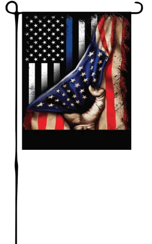 Police American Flag Garden Flag