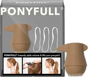 PONYFULL Hair Volumizer Tool - Adds Lift and Style to Your Ponytail | Hair Bun Maker for Women | Includes 3 No Snag Elastic Ties- Ideal for Daily Use or Any Ocassion - (Blonde)