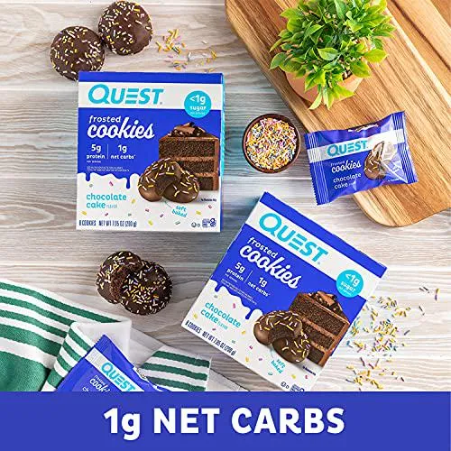 Quest Nutrition Chocolate Cake Frosted Cookies, 24 Count