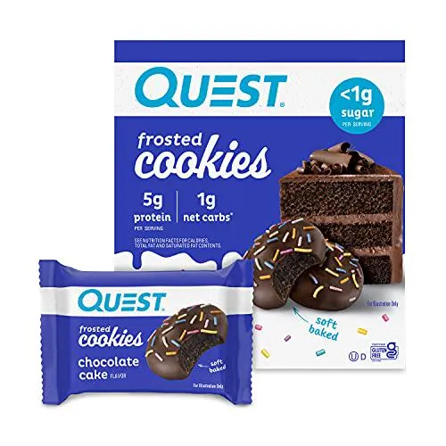 Quest Nutrition Chocolate Cake Frosted Cookies, 24 Count