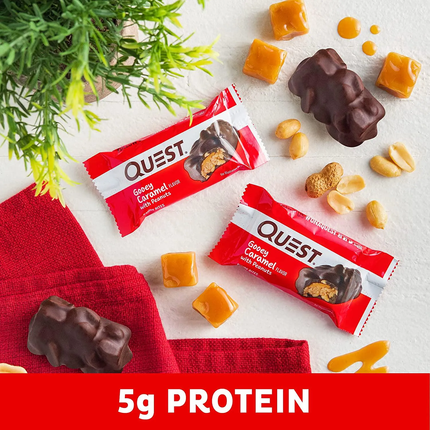 Quest Nutrition Gooey Caramel Candy Bites, 0.74 Oz - 8 Count (Pack of 3)