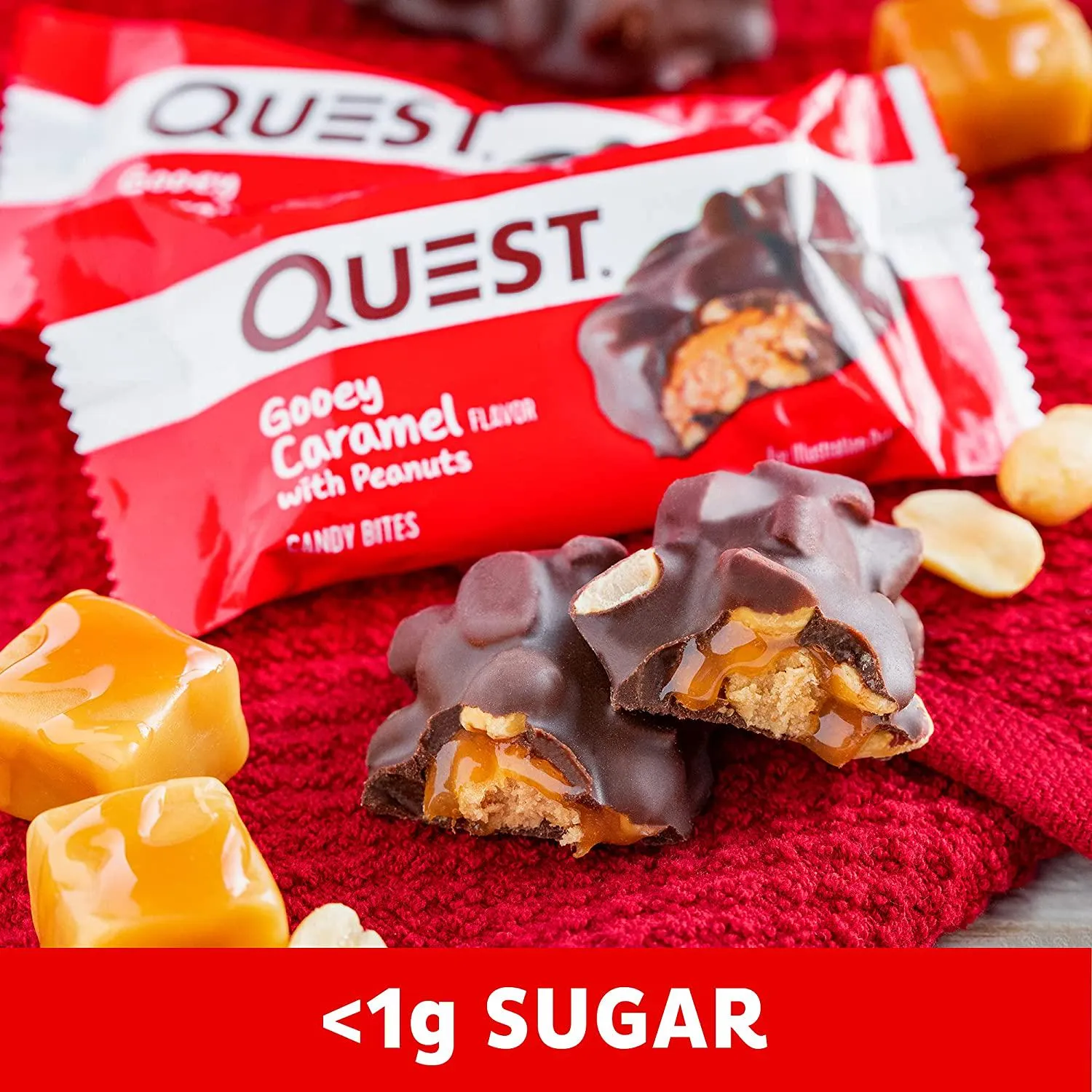 Quest Nutrition Gooey Caramel Candy Bites, 0.74 Oz - 8 Count (Pack of 3)