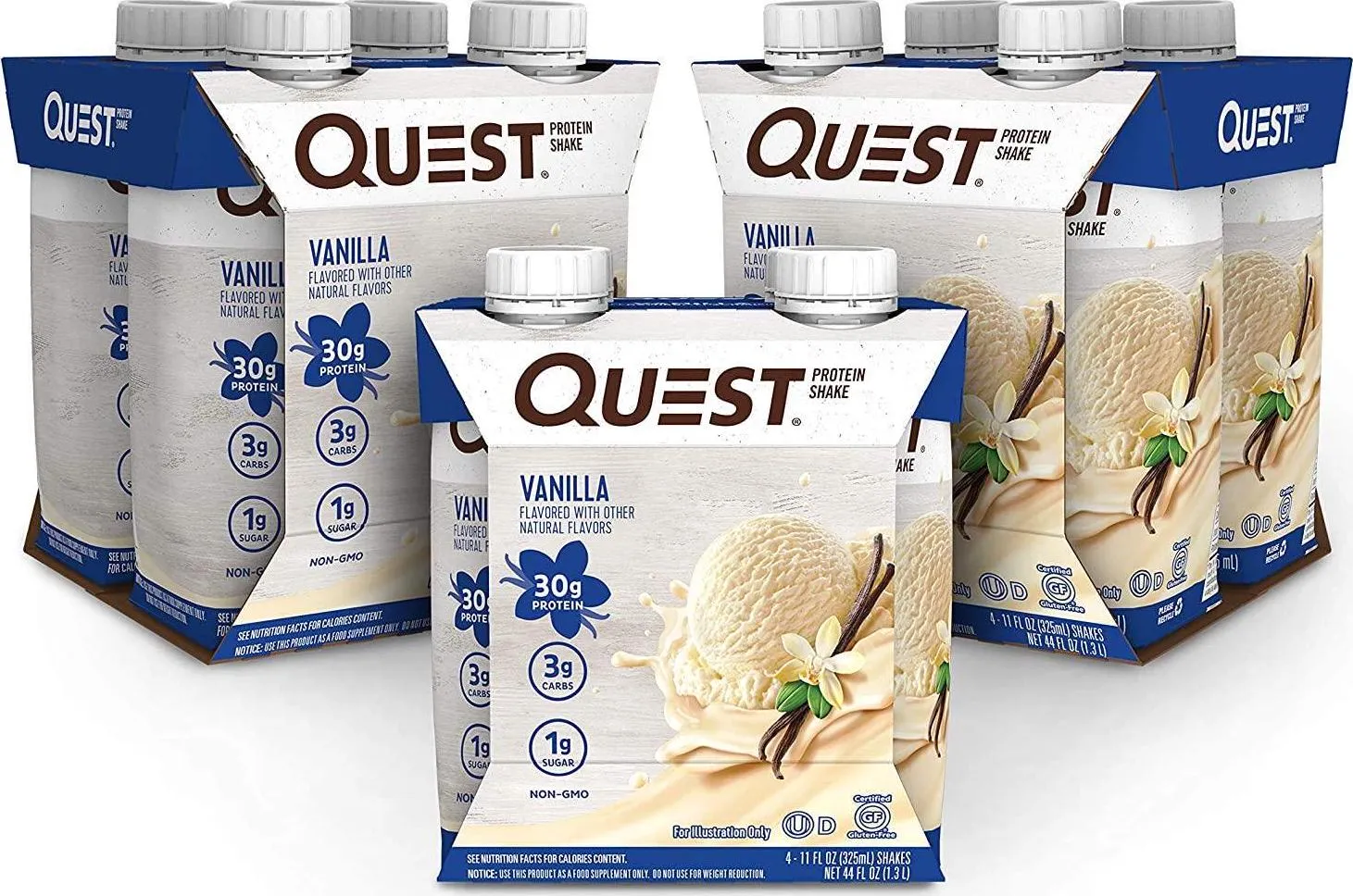 Quest Nutrition Vanilla Protein Shake, High Protein, Low Carb, Gluten Free, Keto Friendly, 12Count