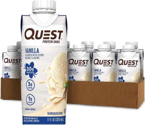 Quest Nutrition Vanilla Protein Shake, High Protein, Low Carb, Gluten Free, Keto Friendly, 12Count