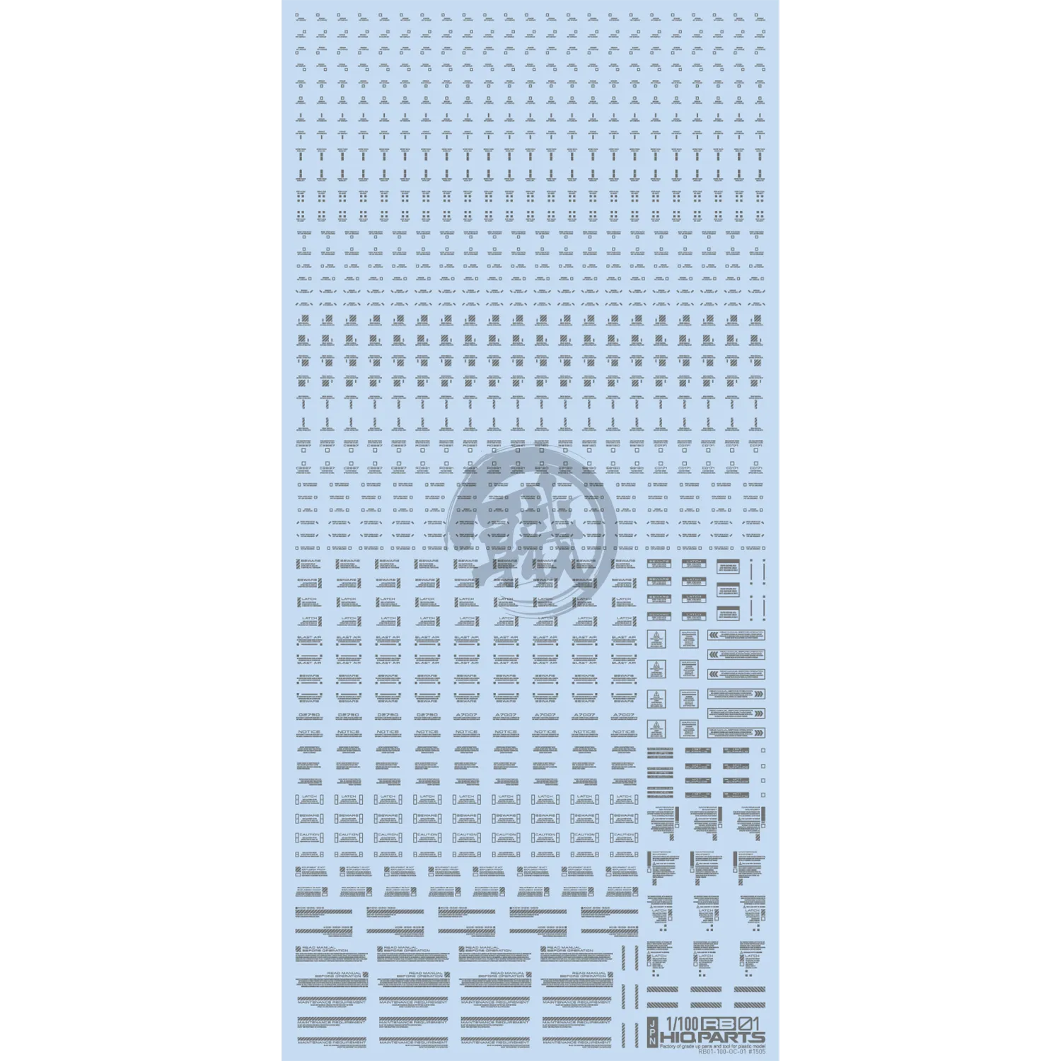 RB01 Caution Decal [Grey] [1/100 Scale]