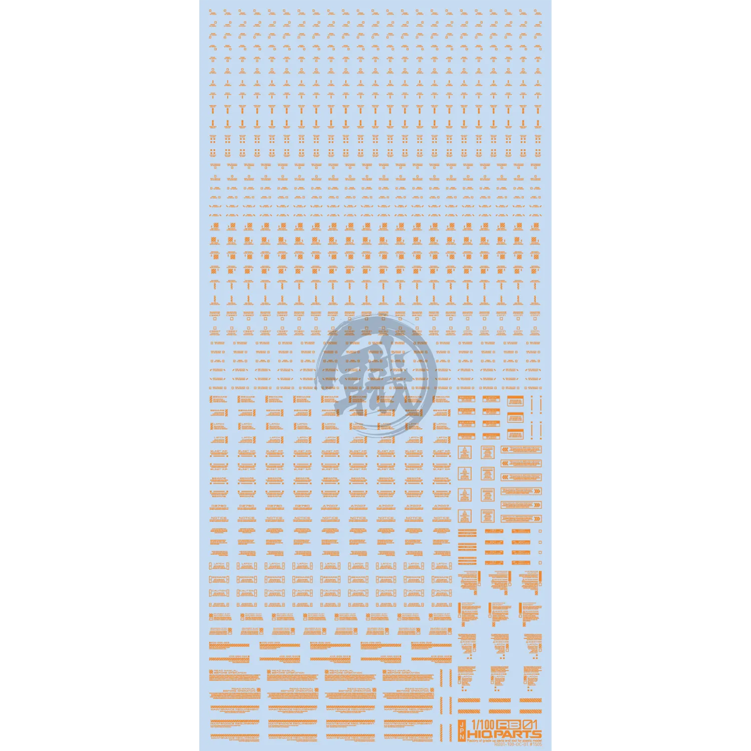 RB01 Caution Decal [Orange] [1/100 Scale]