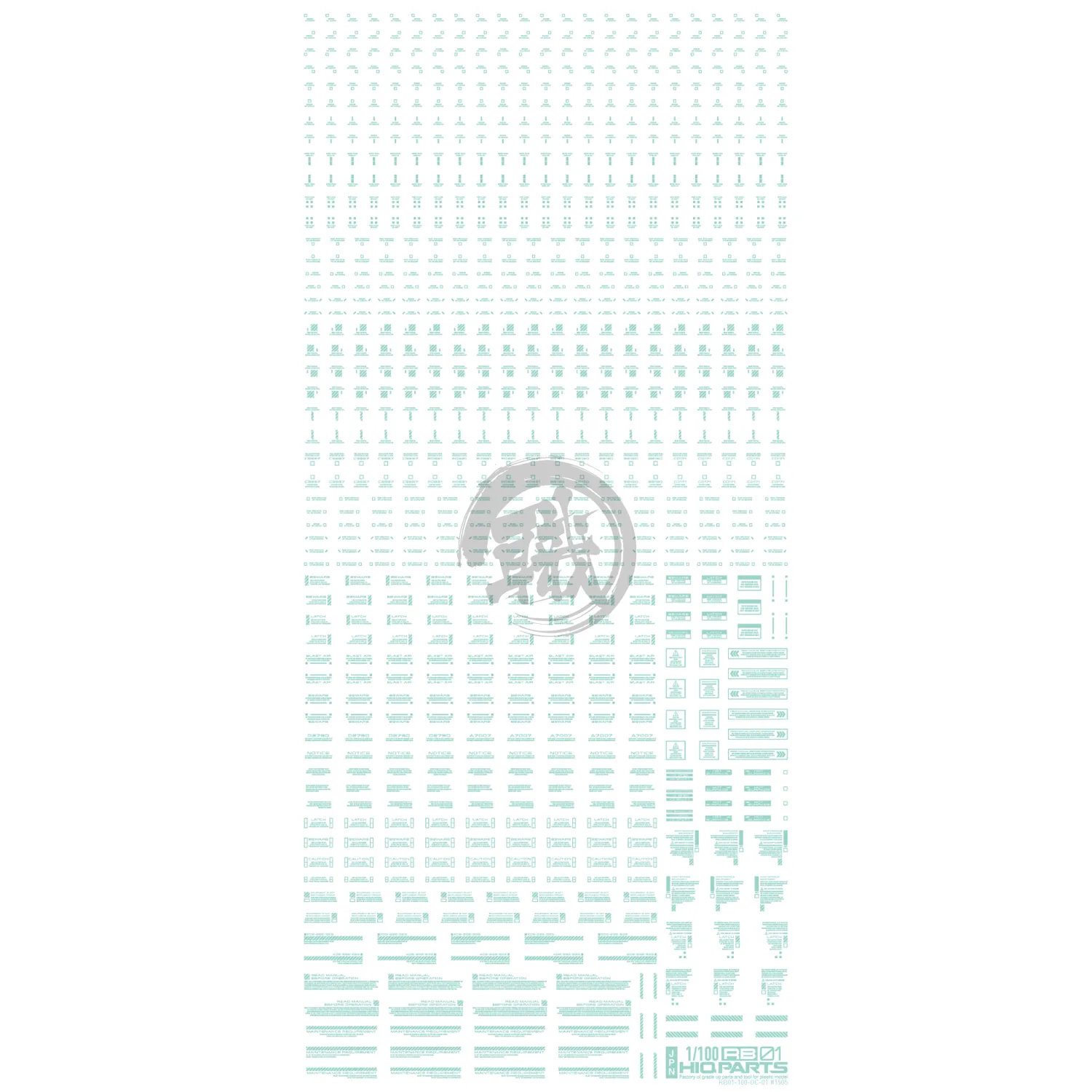 RB01 Caution Decal [Pastel Mint] [1/100 Scale]
