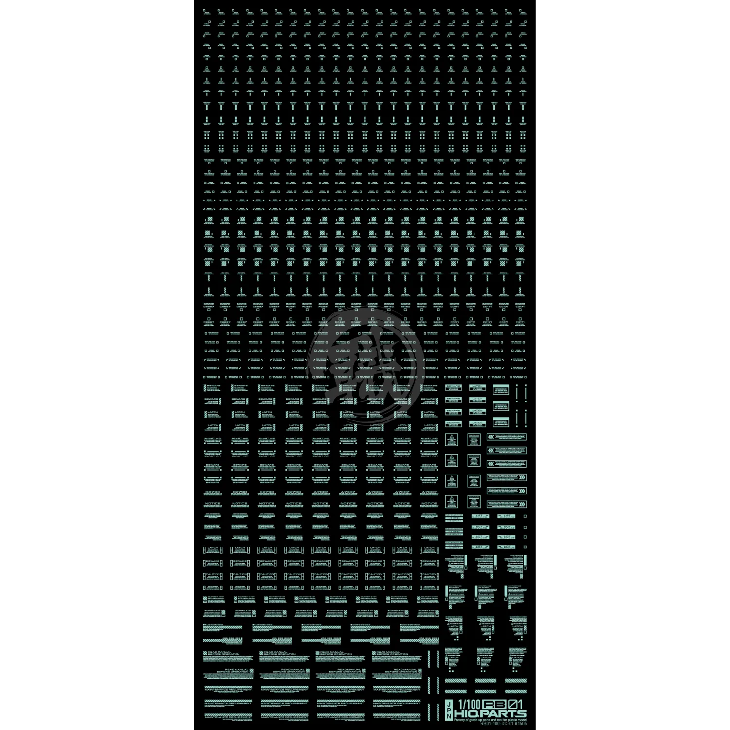 RB01 Caution Decal [Pastel Mint] [1/100 Scale]