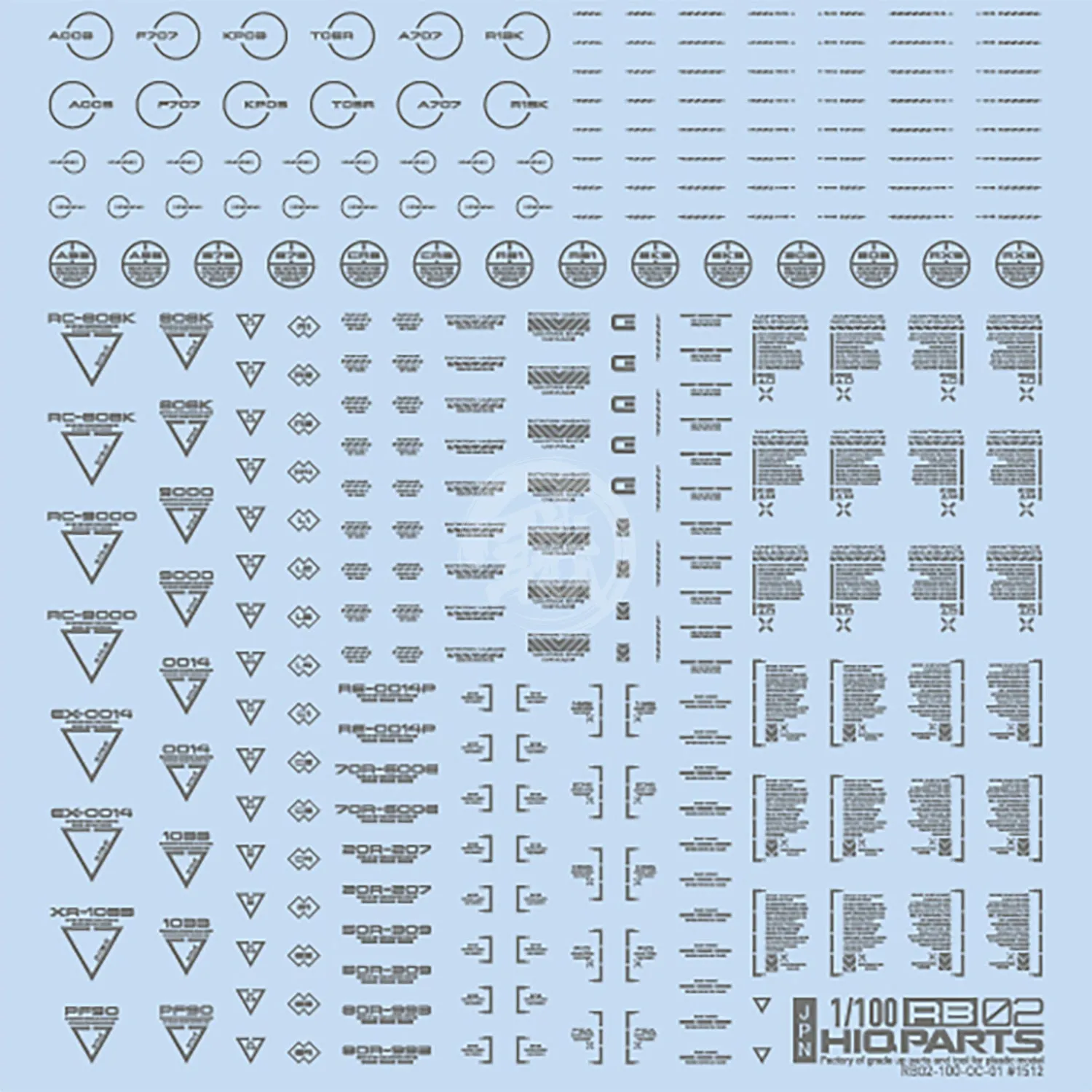 RB02 Caution Decal [Grey] [1/100 Scale]