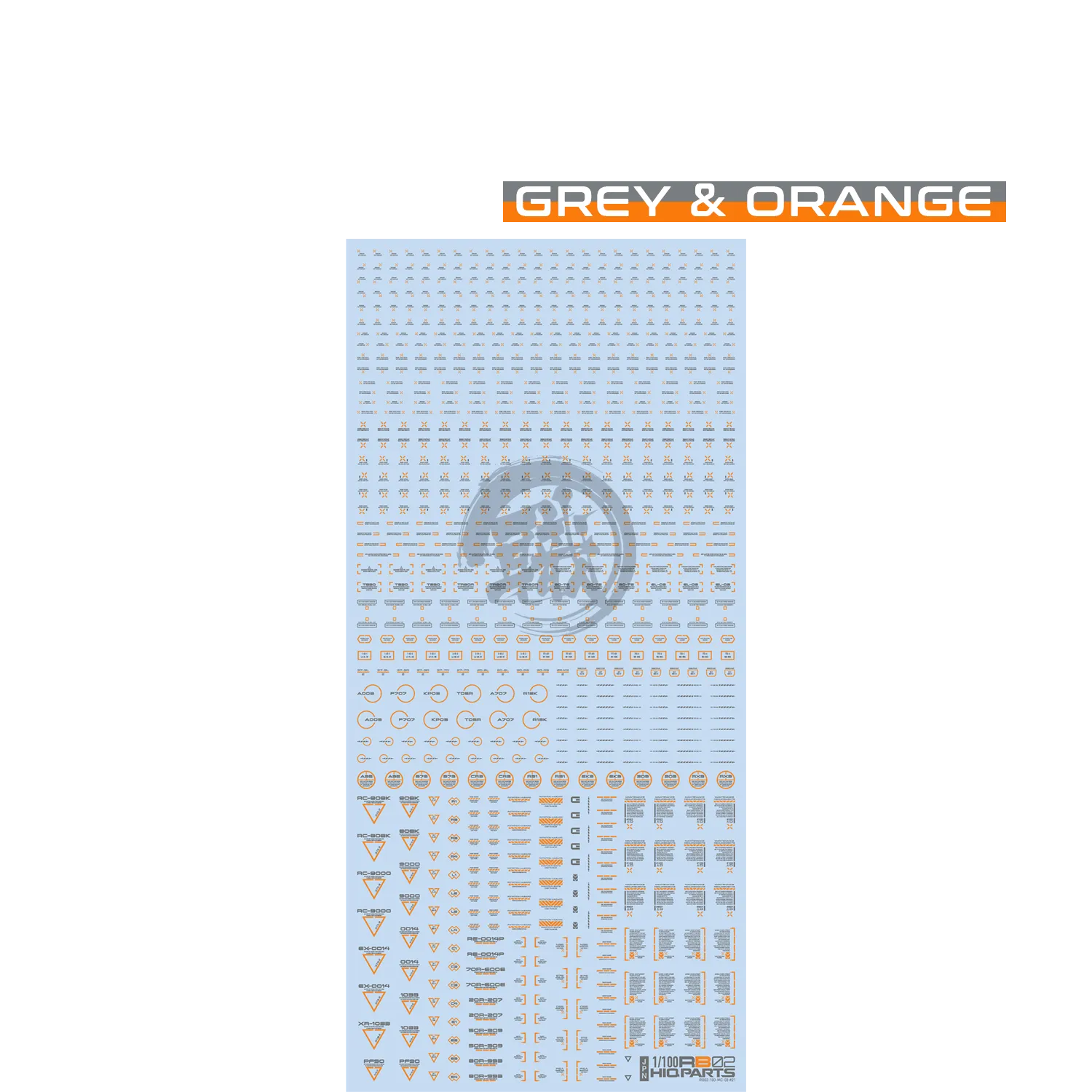 RB02 Caution Decal [Grey & Orange] [1/100 Scale]