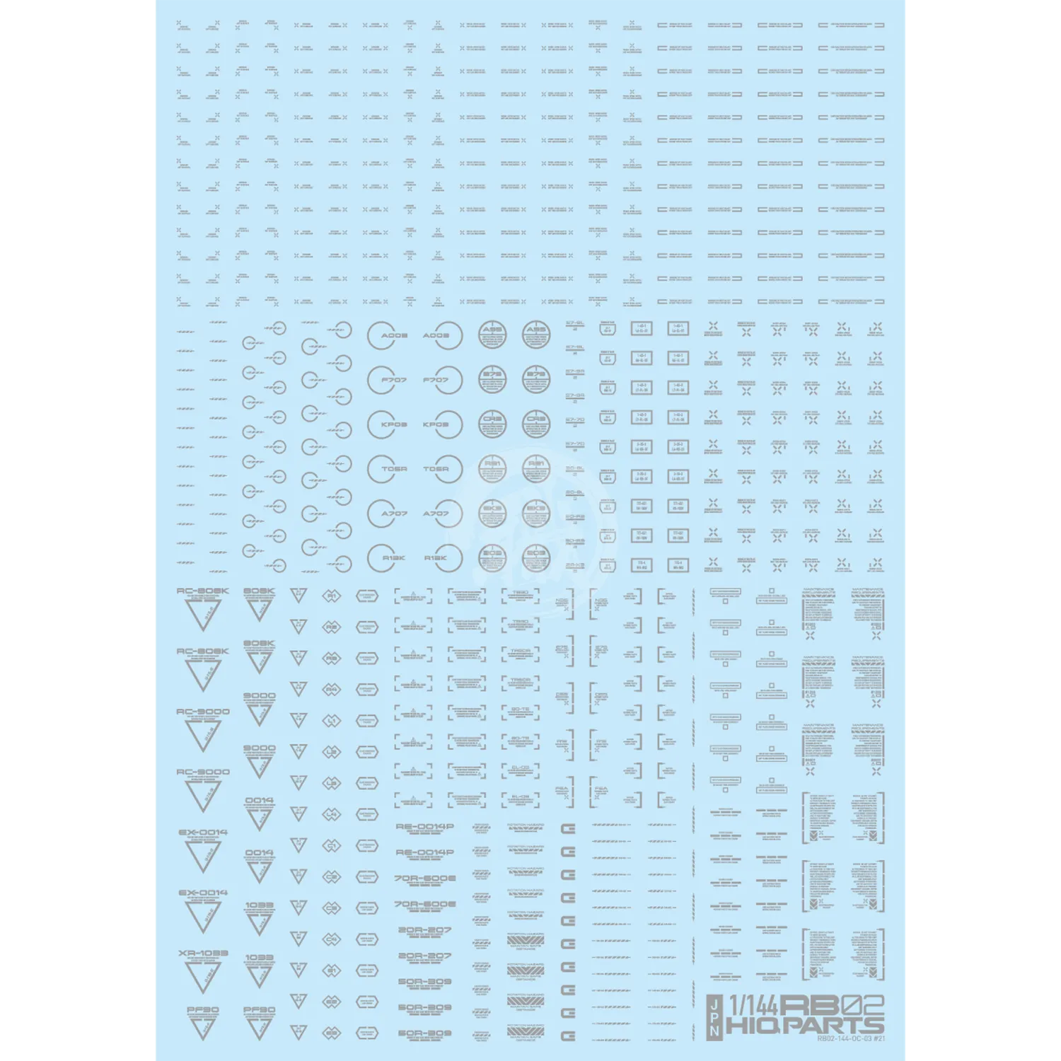 RB02 Caution Decal [Light Grey] [1/144 Scale]