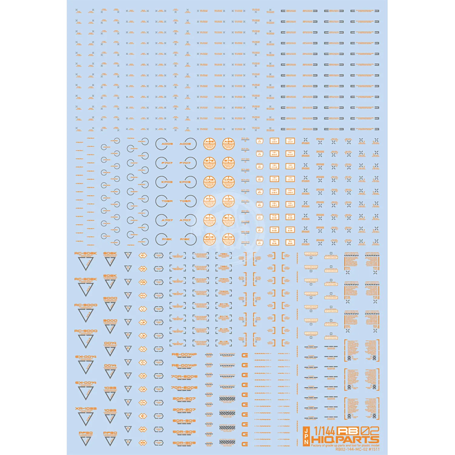 RB02 Caution Decal [Orange & Grey] [1/144 Scale]