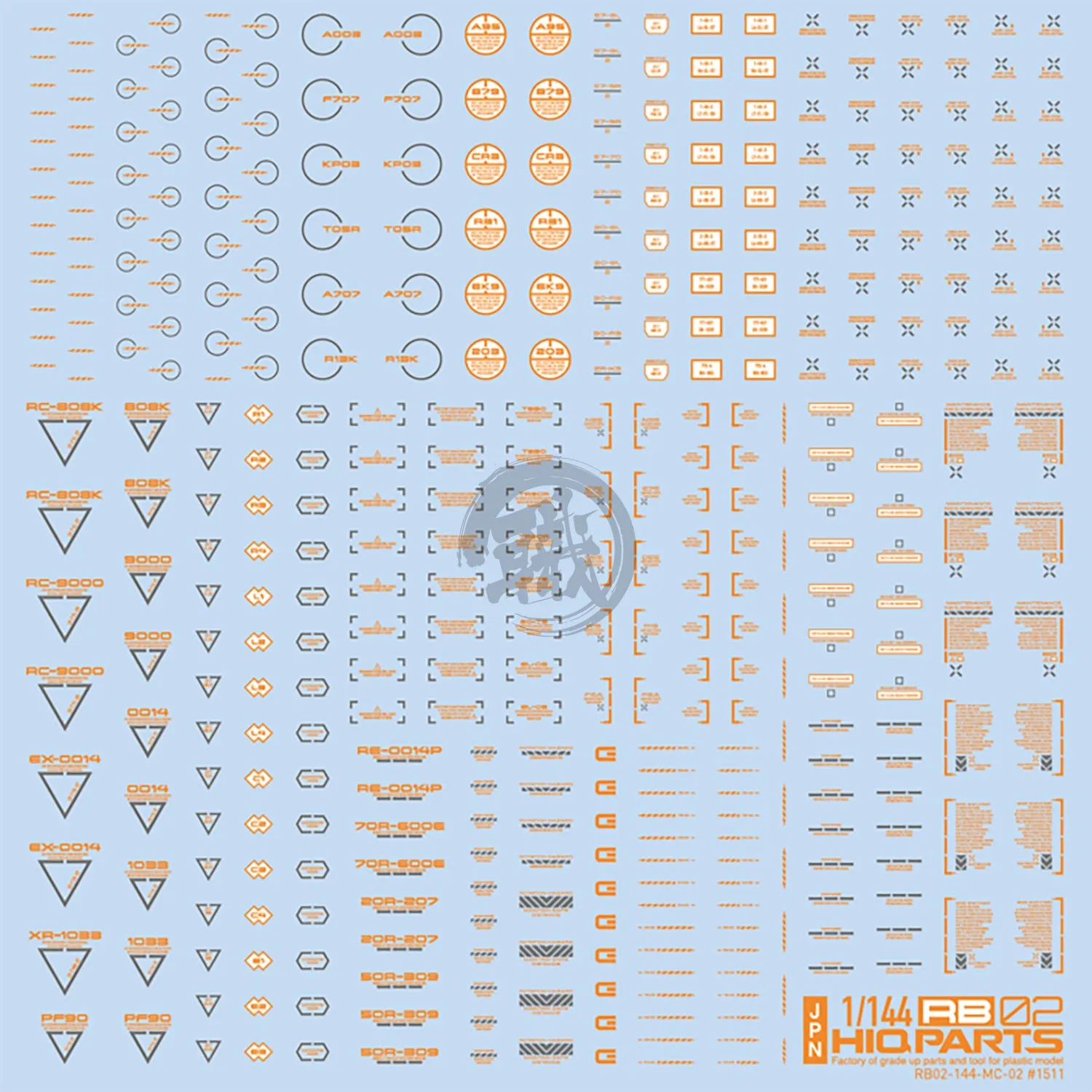 RB02 Caution Decal [Orange & Grey] [1/144 Scale]