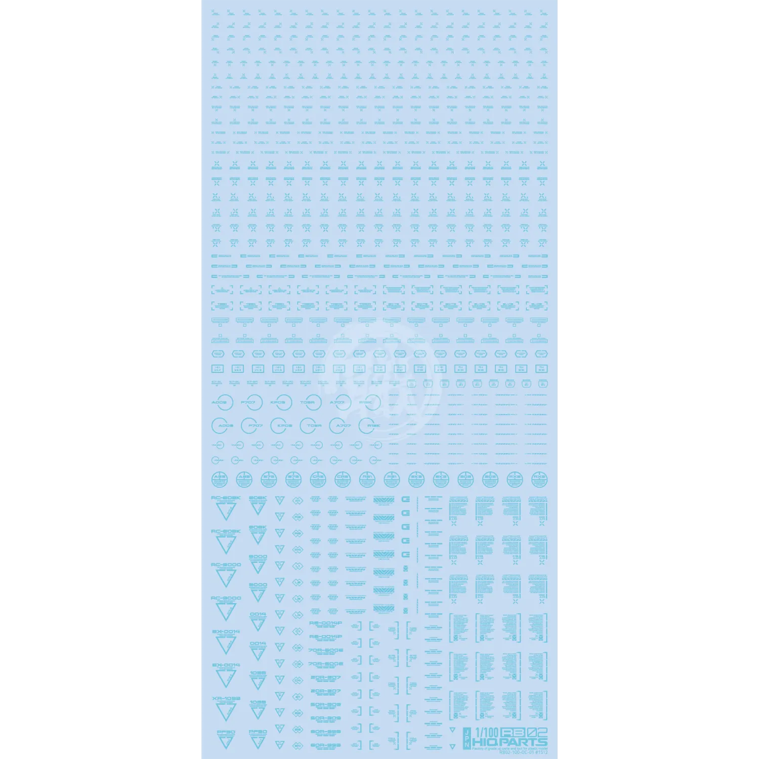 RB02 Caution Decal [Pastel Blue] [1/100 Scale]
