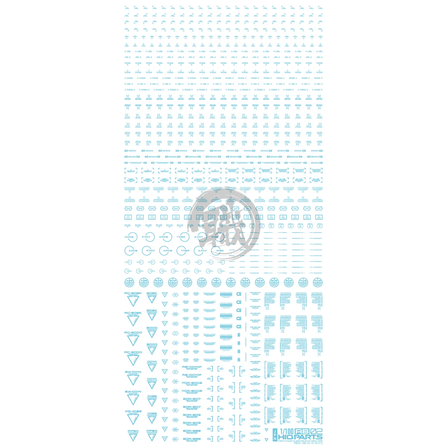 RB02 Caution Decal [Pastel Blue] [1/100 Scale]