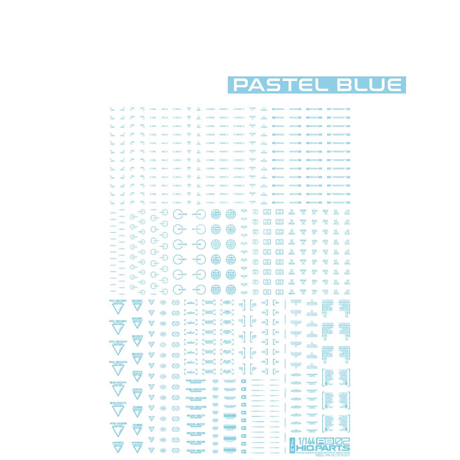 RB02 Caution Decal [Pastel Blue] [1/144 Scale]