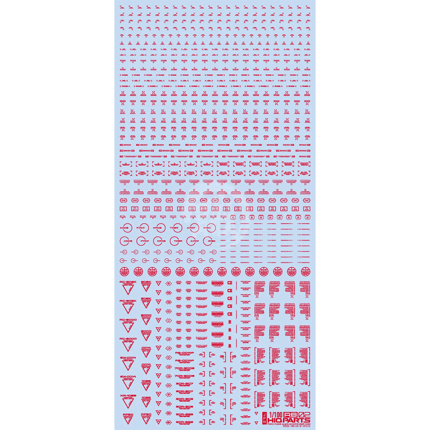 RB02 Caution Decal [Red] [1/100 Scale]