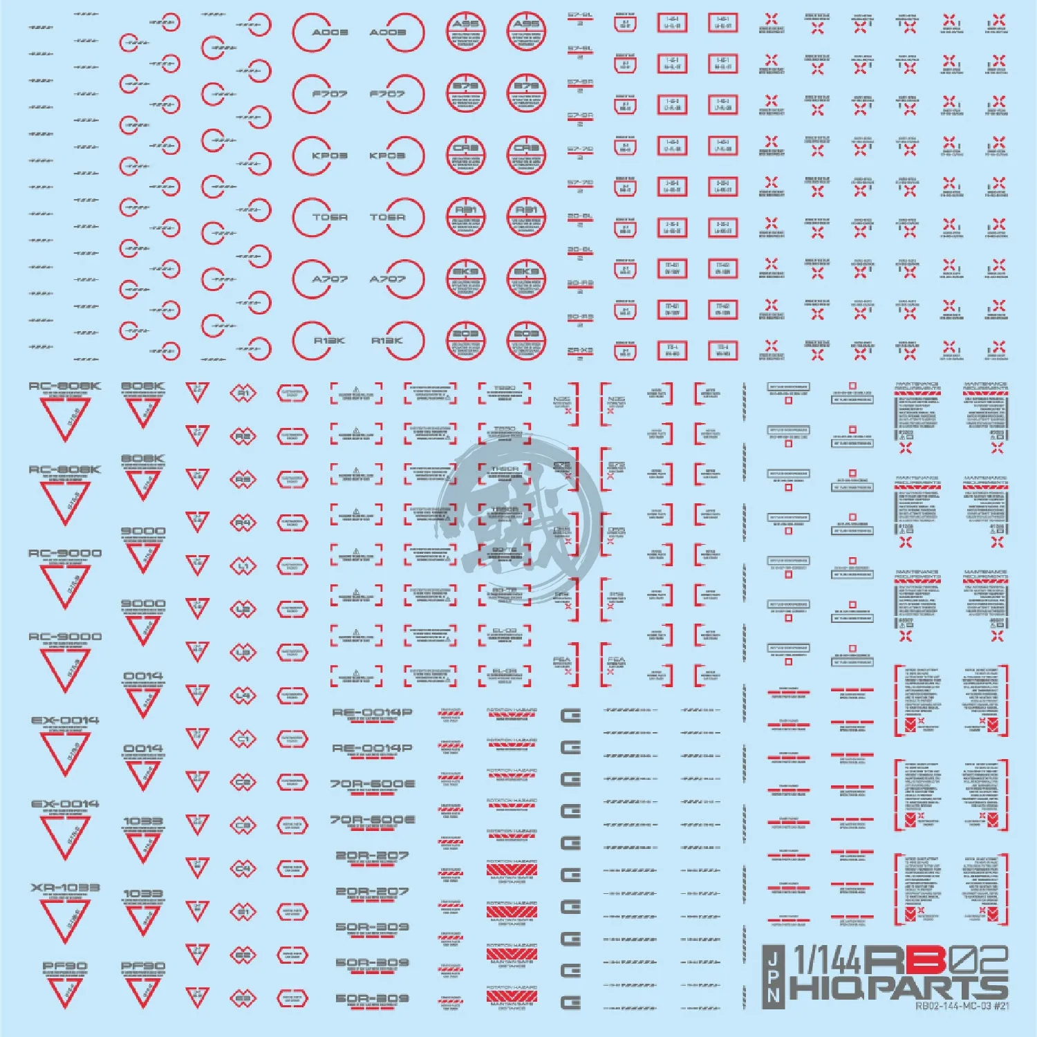 RB02 Caution Decal [Red & Grey] [1/144 Scale]