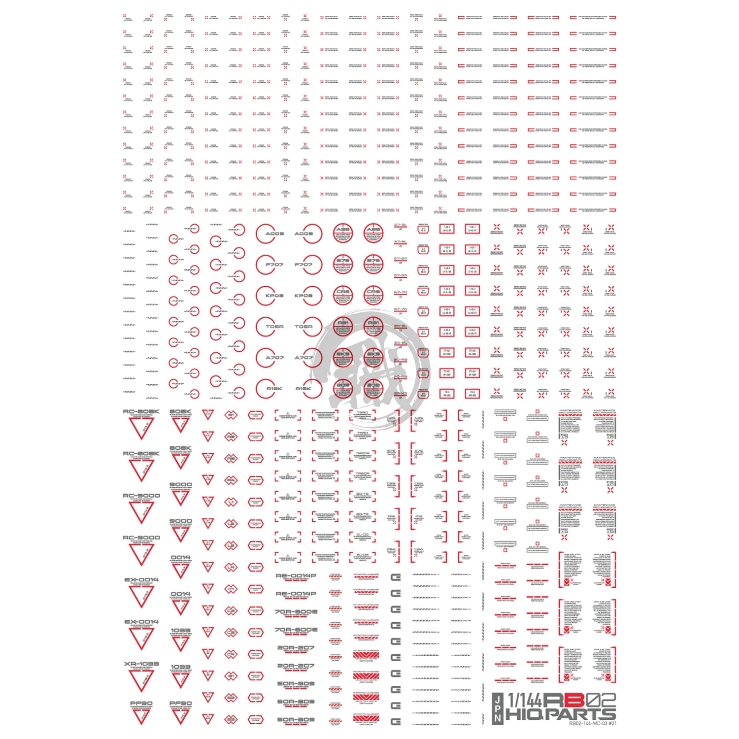 RB02 Caution Decal [Red & Grey] [1/144 Scale]