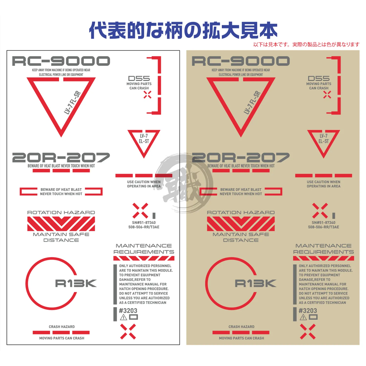 RB02 Caution Decal [Red & Grey] [1/144 Scale]