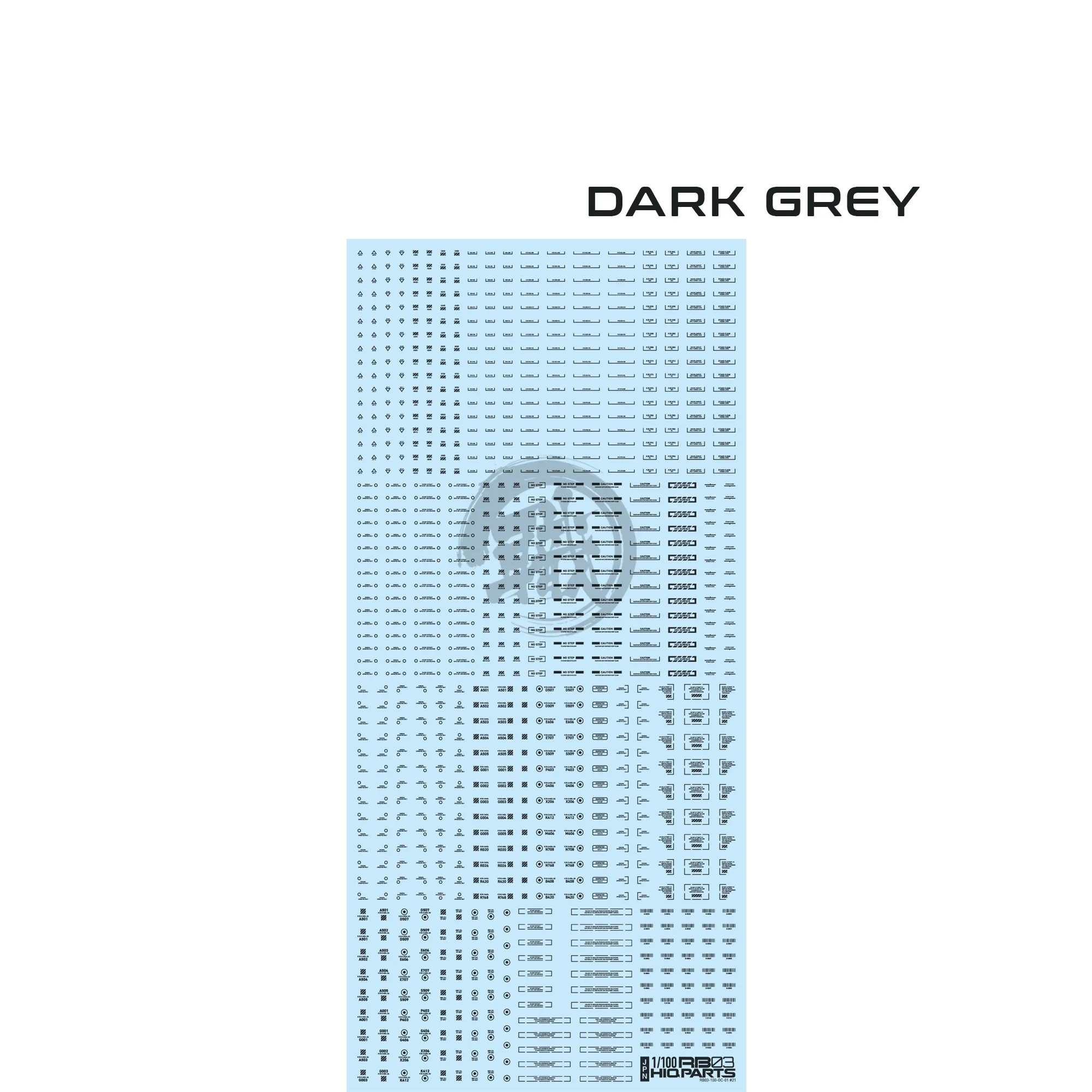 RB03 Caution Decal [Dark Grey] [1/100 Scale]