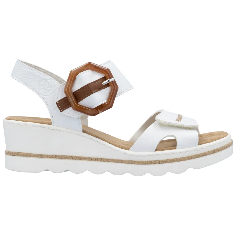 Rieker 67476-83 (Oyster) Weiss Sandals