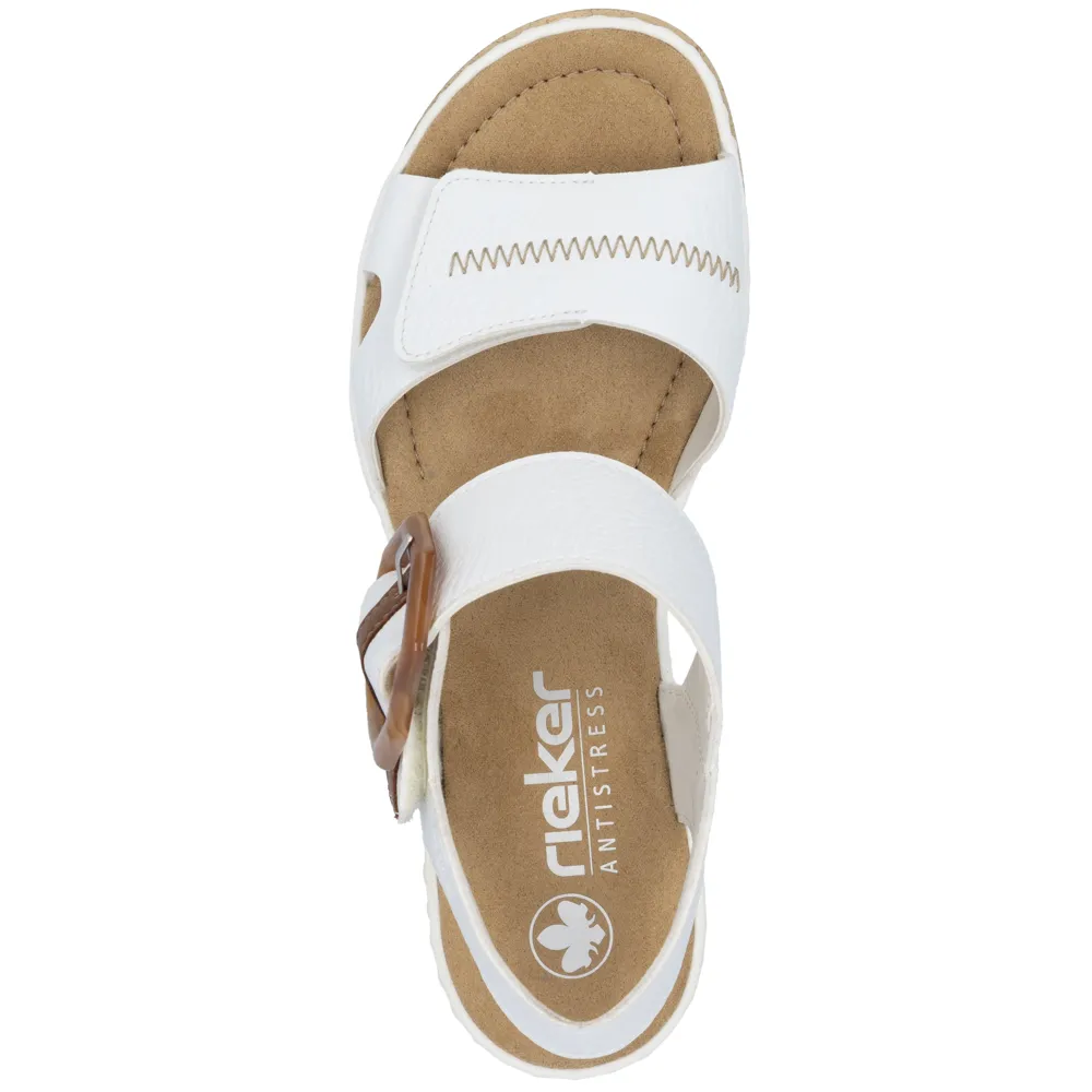 Rieker 67476-83 (Oyster) Weiss Sandals