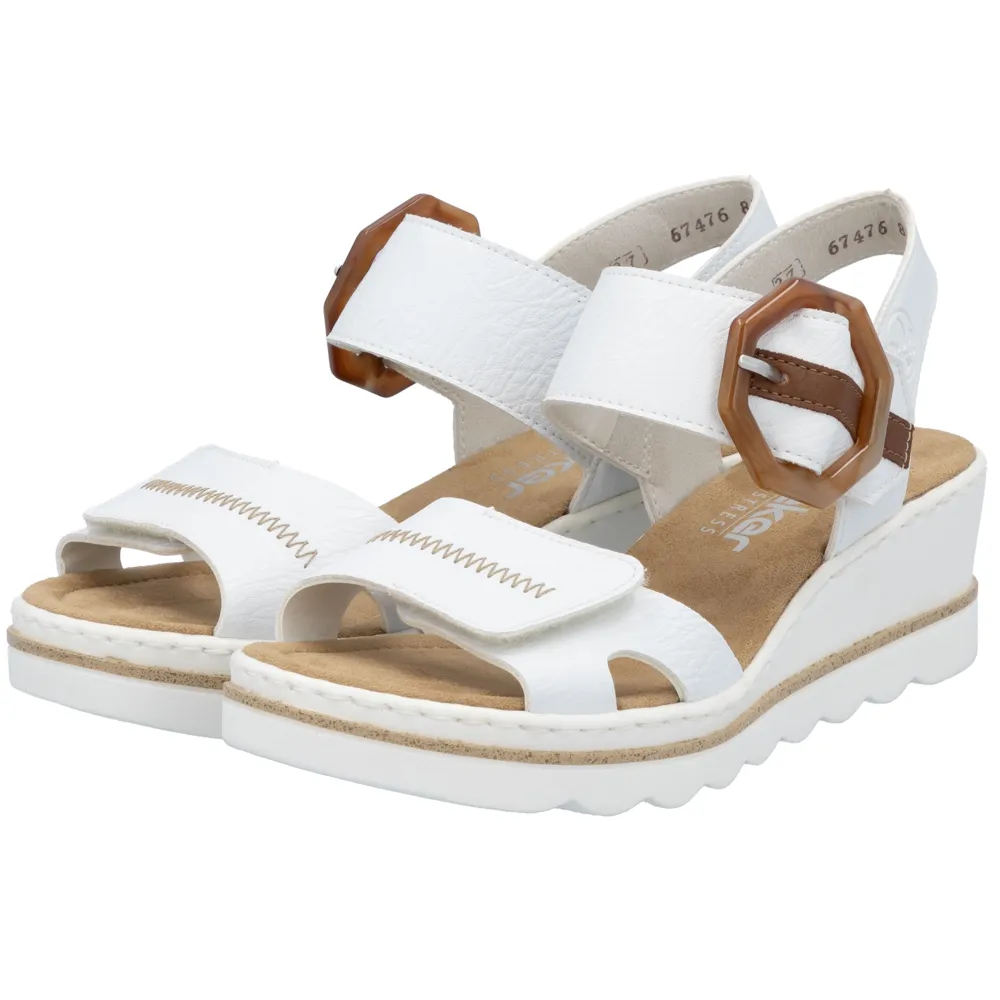 Rieker 67476-83 (Oyster) Weiss Sandals