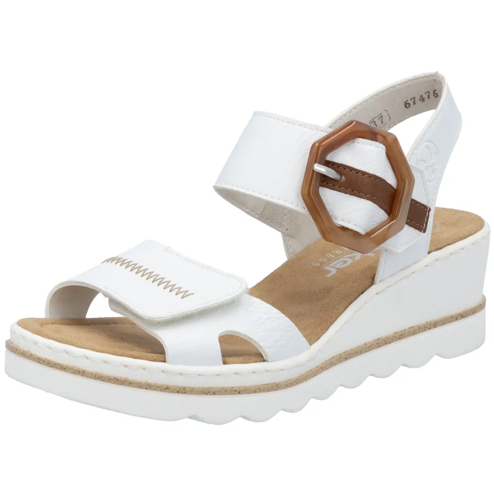 Rieker 67476-83 (Oyster) Weiss Sandals