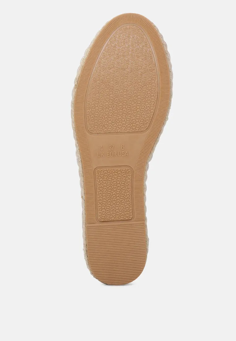 Rikki Gold Embellished Slip-On Flat Espadrilles