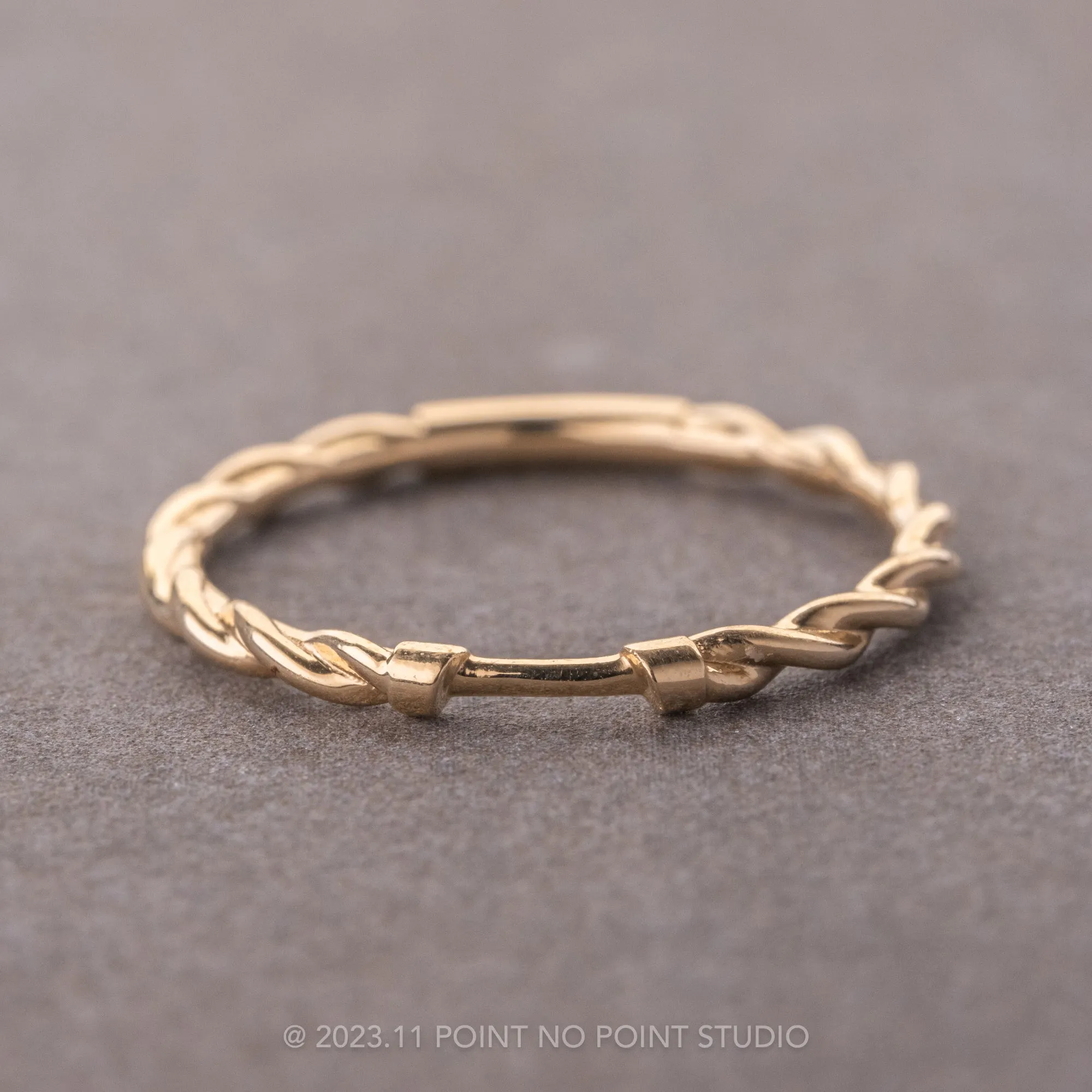 Rope Cuff Wedding Band, 14k Yellow Gold
