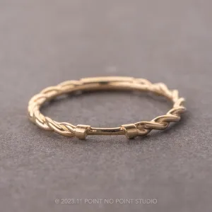 Rope Cuff Wedding Band, 14k Yellow Gold