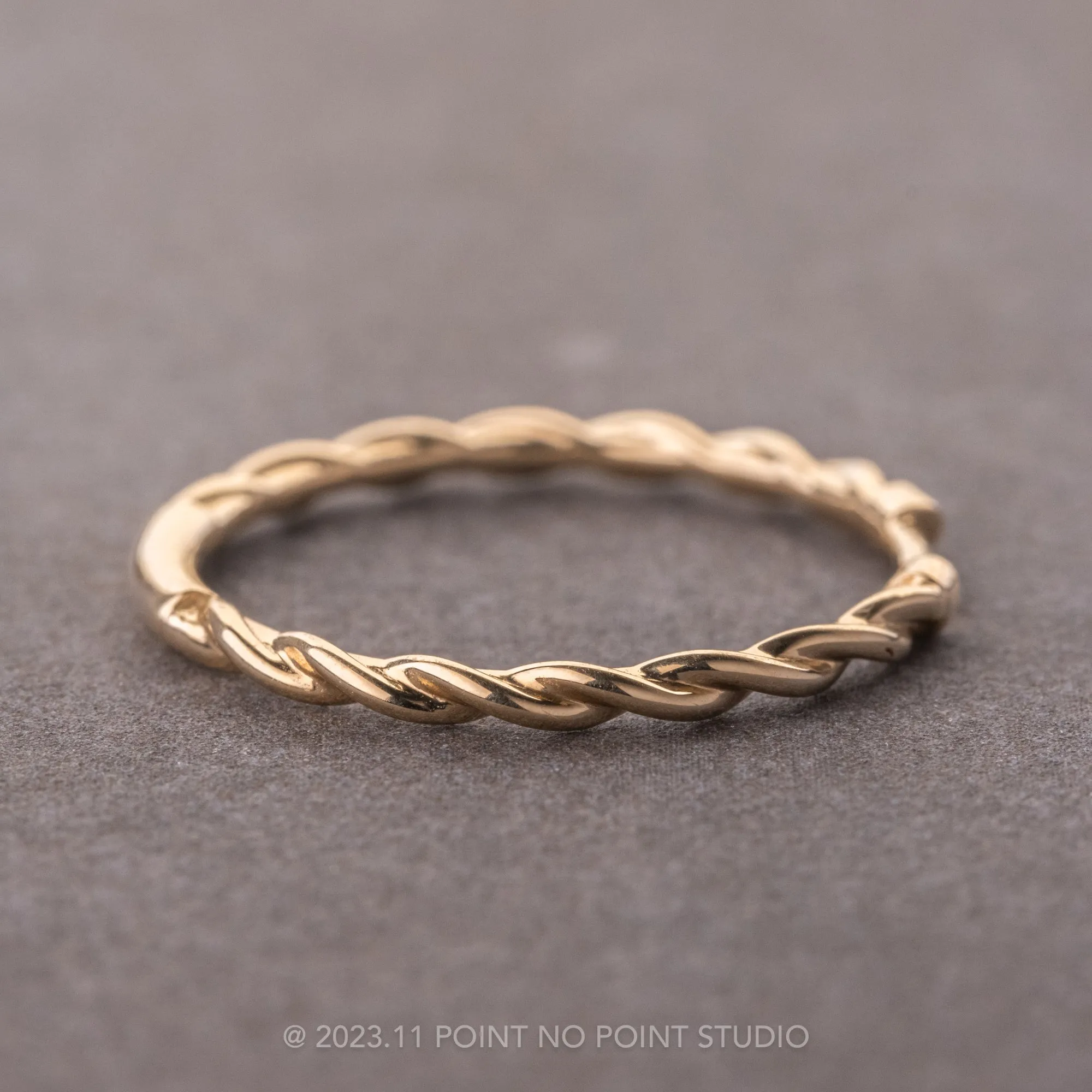 Rope Cuff Wedding Band, 14k Yellow Gold