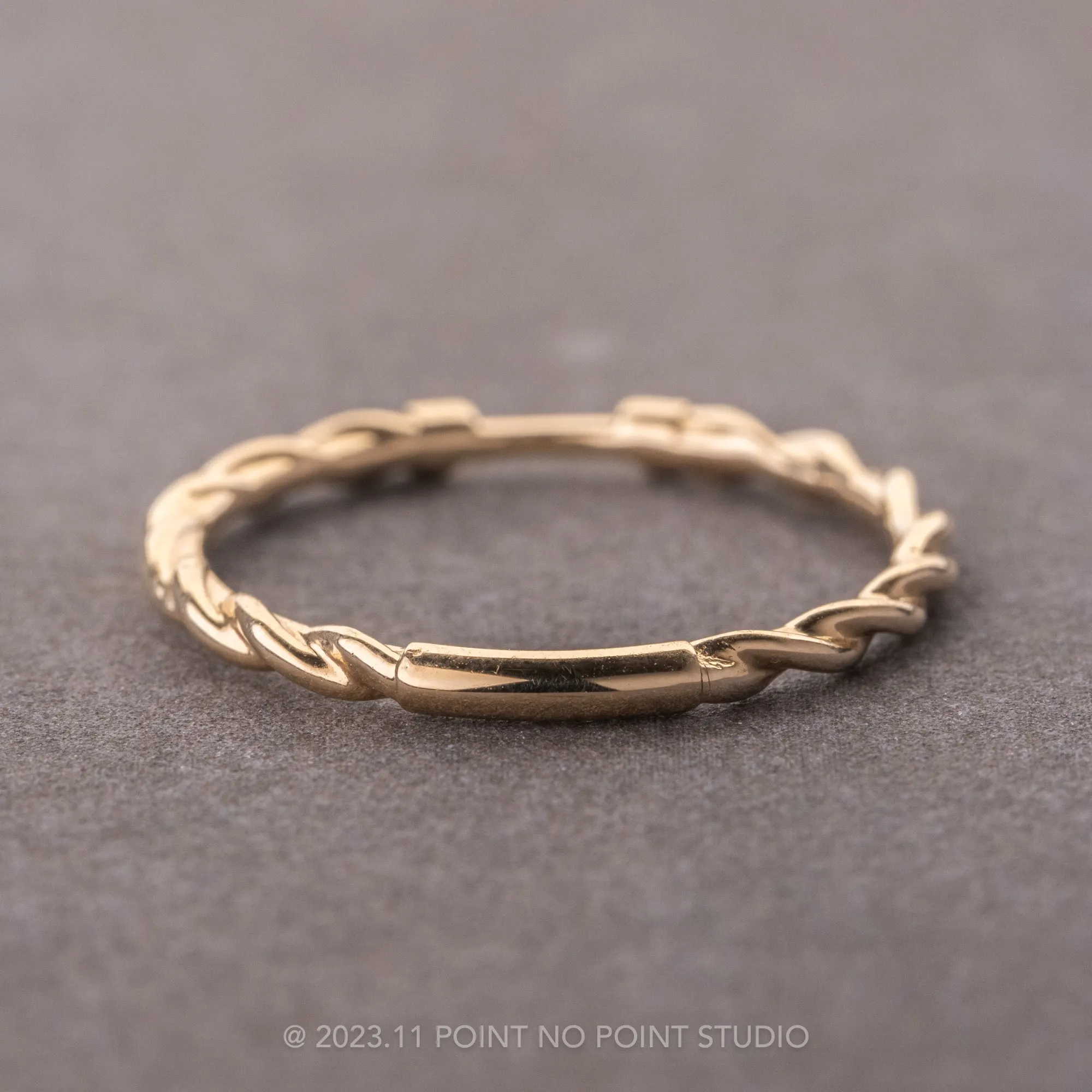 Rope Cuff Wedding Band, 14k Yellow Gold