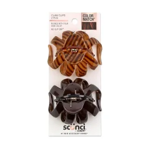 Scunci by  Jaw Claw Clips - Hair Accessories for Women - Claw Clips for Thick Hair - Claw Clip - Black & Tortoise- 2 Count