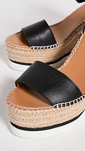 See by Chloe Women's Glyn Wedge Espadrilles, Black, 10 Medium US