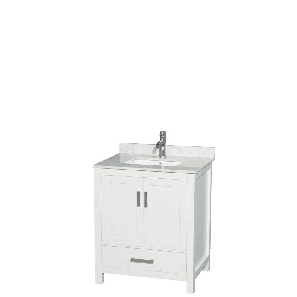 Sheffield 30 Inch Single Bathroom Vanity in White