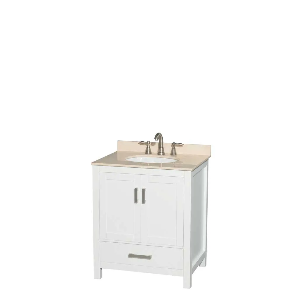 Sheffield 30 Inch Single Bathroom Vanity in White