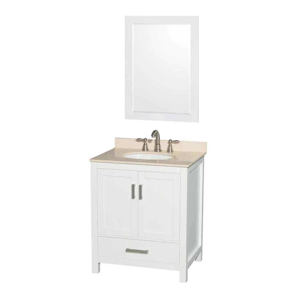 Sheffield 30 Inch Single Bathroom Vanity in White