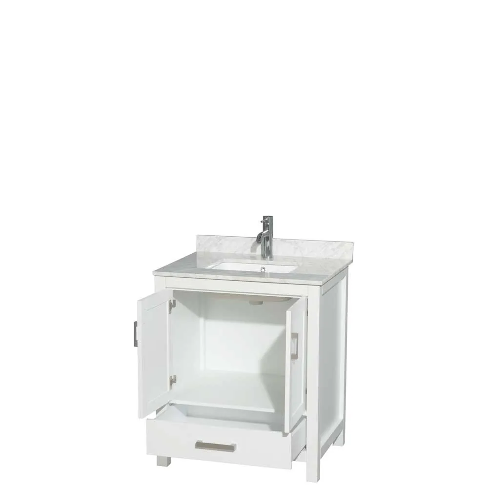 Sheffield 30 Inch Single Bathroom Vanity in White