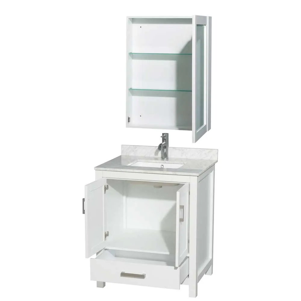 Sheffield 30 Inch Single Bathroom Vanity in White