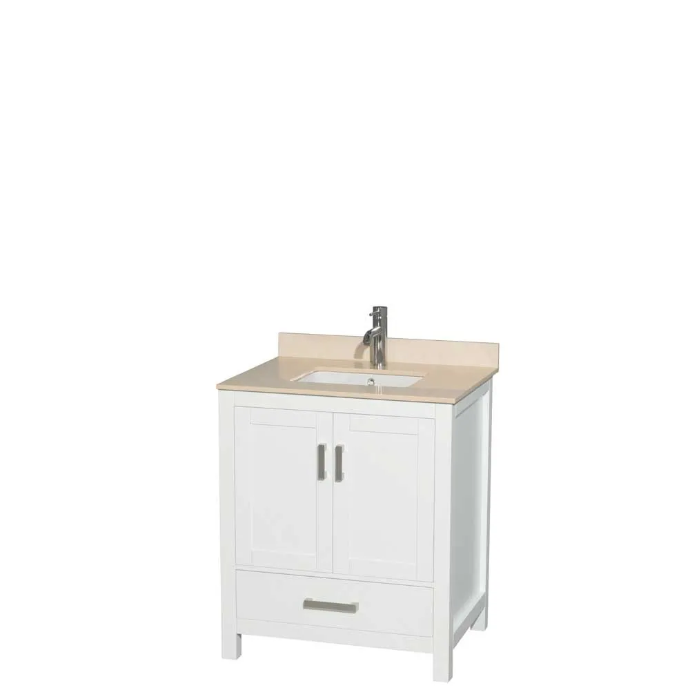 Sheffield 30 Inch Single Bathroom Vanity in White
