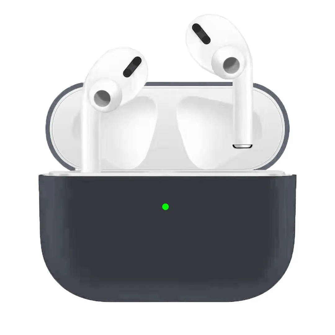 Silicone Earphone Case For Airpods Pro Shockproof Cases For Apple Bluetooth Headset Protective Cover black